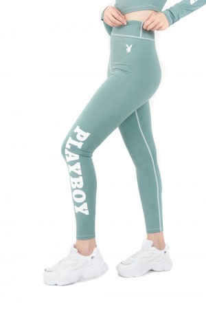 Dámské Kalhoty Jogger Playboy 80's Fitness - 6pcs Set Zelene | PLBY-592789