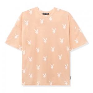 Dámské T-shirt Playboy Sherpa Krém | PLBY-592893