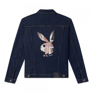 Pánské Bundy Playboy x John Richmond Denim Tmavě Blankyt | PLBY-593101