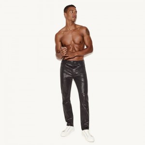 Pánské Kalhoty Playboy The Hubená Jean Waxed Denim Blankyt | PLBY-593000