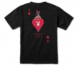 Pánské T-shirt Playboy Ace of Hearts Černé | PLBY-593244