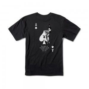 Pánské T-shirt Playboy Ace of Spades Černé | PLBY-593108