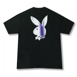 Pánské T-shirt Playboy Chrome Rabbit Head Černé | PLBY-593122