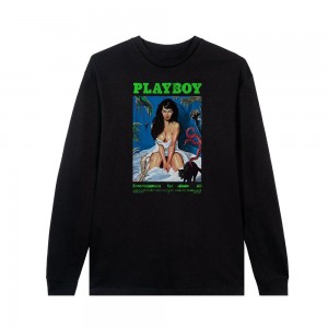 Pánské T-shirt Playboy Horror Film Masthead Long Sleeve | PLBY-593279