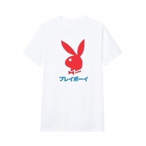 Pánské T-shirt Playboy Japanese Rabbit Head Bílé | PLBY-593133