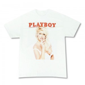 Pánské T-shirt Playboy June 1997 Victoria Silvstedt Cover Bílé | PLBY-593132