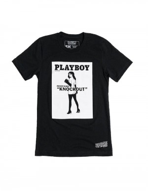 Pánské T-shirt Playboy Knockout Černé | PLBY-593116