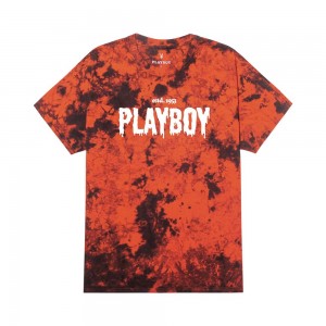 Pánské T-shirt Playboy Slime Masthead Oranžové Černé | PLBY-593238