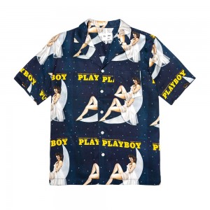 Pánské T-shirt Playboy Soulland December 1973 Camp Tmavě Blankyt | PLBY-593230