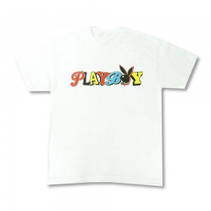 Pánské T-shirt Playboy Sportovní Bílé | PLBY-593151