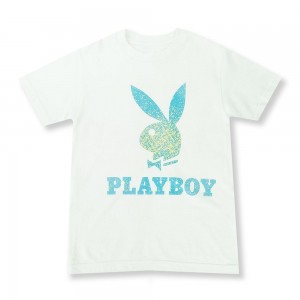 Pánské T-shirt Playboy Static Bunny Bílé | PLBY-593199