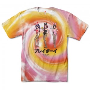 Pánské T-shirt Playboy Tokyo Club Happy Hour Tie-Dye | PLBY-593177