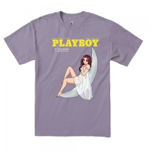 Pánské T-shirt Playboy Tokyo Club Moonlit Levandule | PLBY-593169