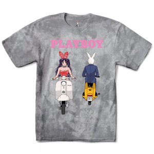 Pánské T-shirt Playboy Tokyo Club Scoot Tie-Dye | PLBY-593175