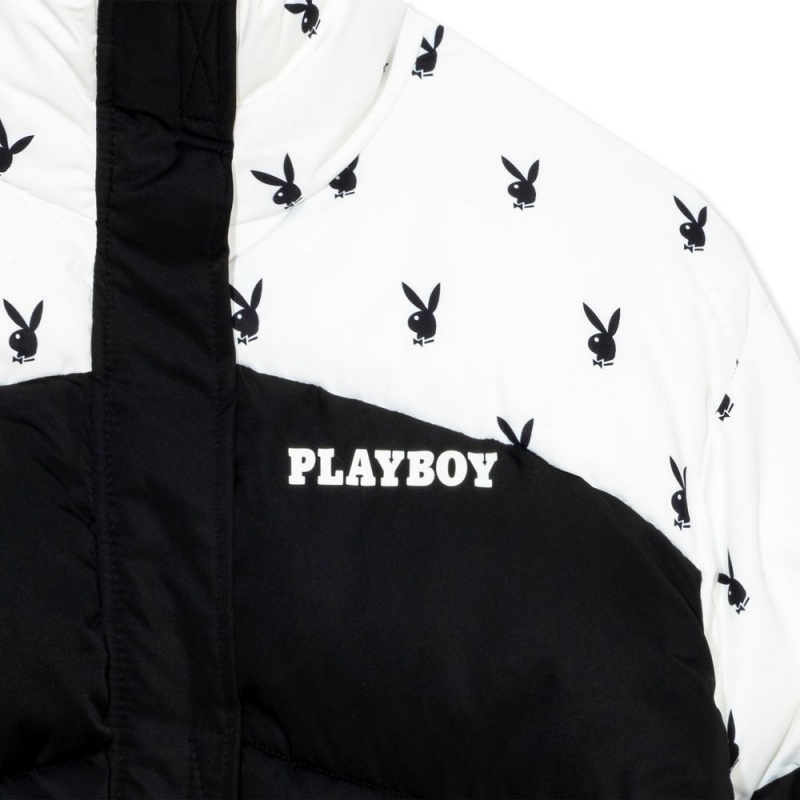 Dámské Bundy Playboy All-Over-Print Oversized Černé | PLBY-592845