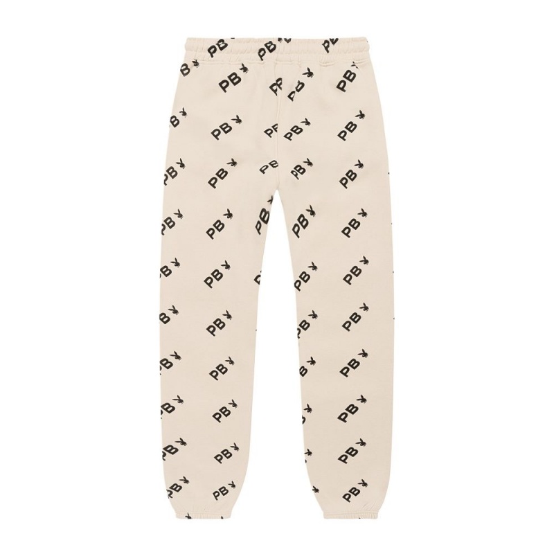 Dámské Kalhoty Jogger Playboy Checkerboard Šedé | PLBY-592754