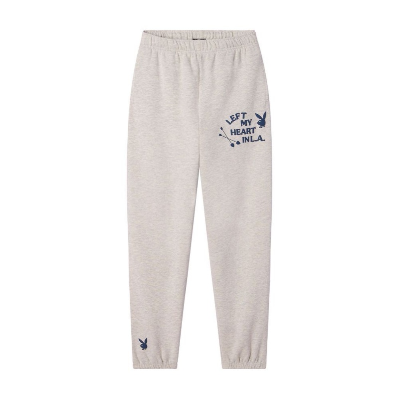 Dámské Kalhoty Jogger Playboy The Essentials Modal Šedé | PLBY-592756