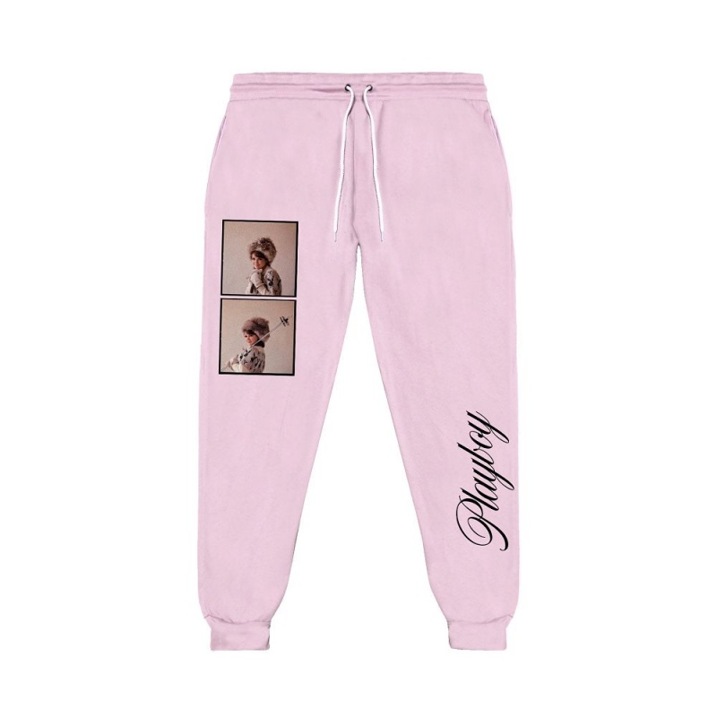 Dámské Kalhoty Jogger Playboy The Everyday Logo Crop Černé | PLBY-592736