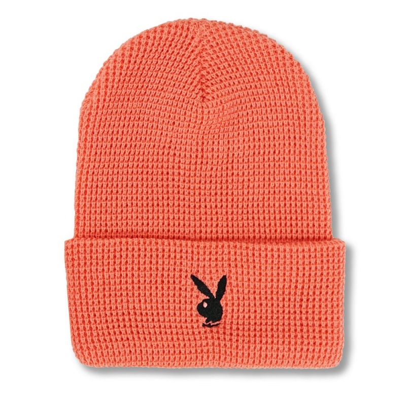 Dámské Klobouky Playboy Rabbit Head Waffle Cuffed Beanie Černé | PLBY-592631