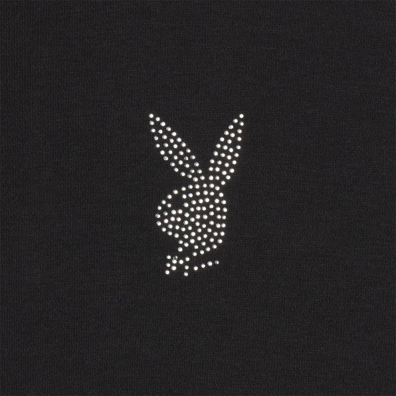 Dámské Mikina Playboy Bright Bunny Denim Černé | PLBY-592866