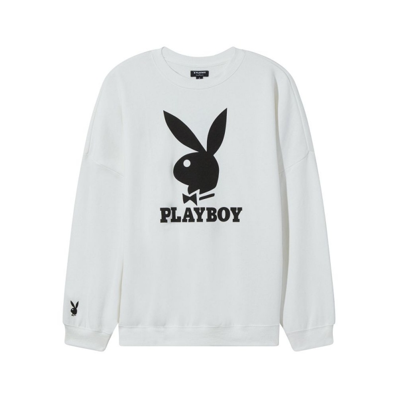 Dámské Mikina Playboy The Cozy Sleep Bunny Bílé | PLBY-592867