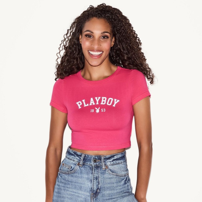 Dámské T-shirt Playboy February 2019 Playmate Megan Moore Dip-Dye Long Sleeve | PLBY-592884