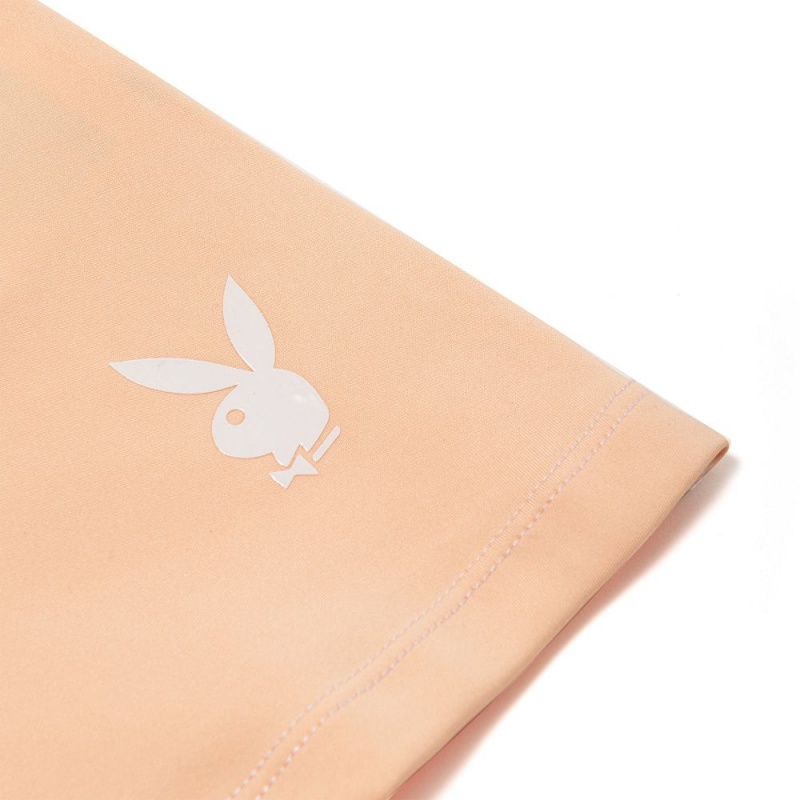 Dámské T-shirt Playboy Japanese Rabbit Head Cropped Long Sleeve Oranžové | PLBY-592901