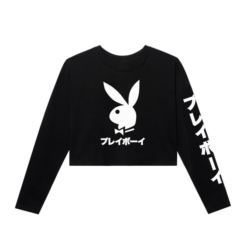 Dámské T-shirt Playboy Pleasure For All Černé | PLBY-592881