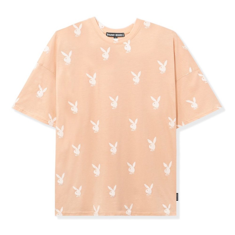 Dámské T-shirt Playboy Sherpa Krém | PLBY-592893