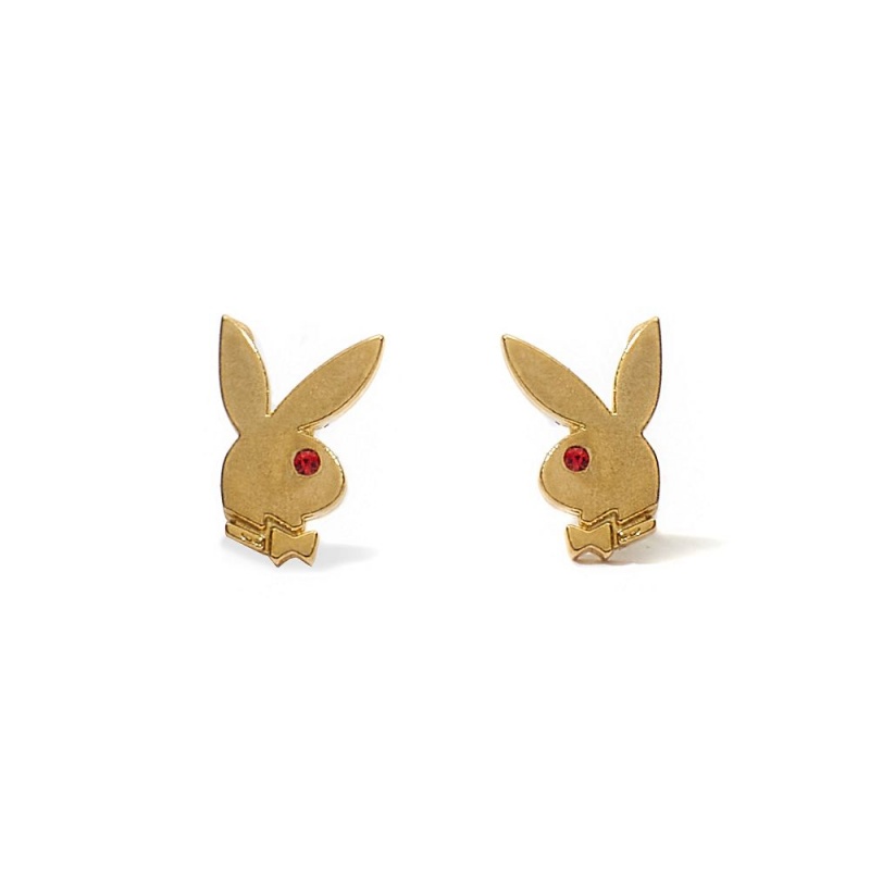 Dámské Šperky Playboy Bunny Stud Earrings Zlaté | PLBY-592618