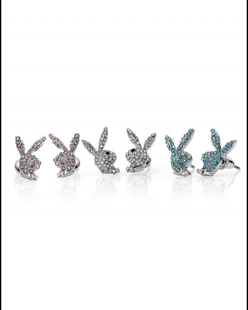 Dámské Šperky Playboy Playboy Bunny Stud Earrings, Multi-colored 3 Pack Viacfarebný | PLBY-592622