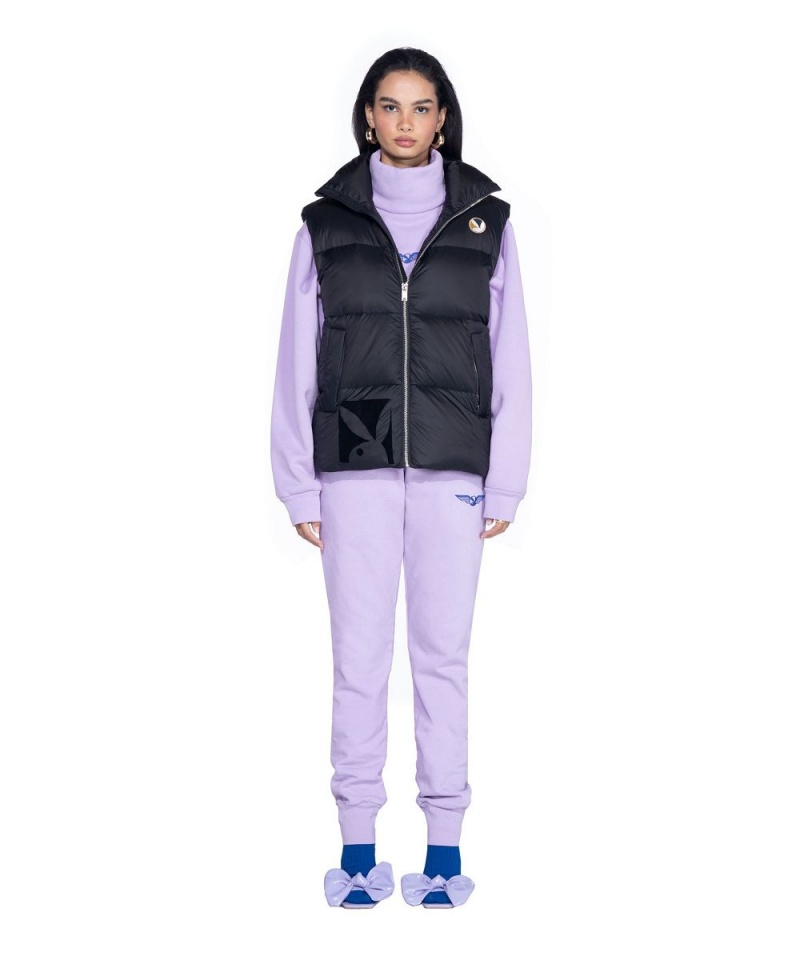 Pánské Bundy Playboy N950PB Puffer Vest Černé | PLBY-593069