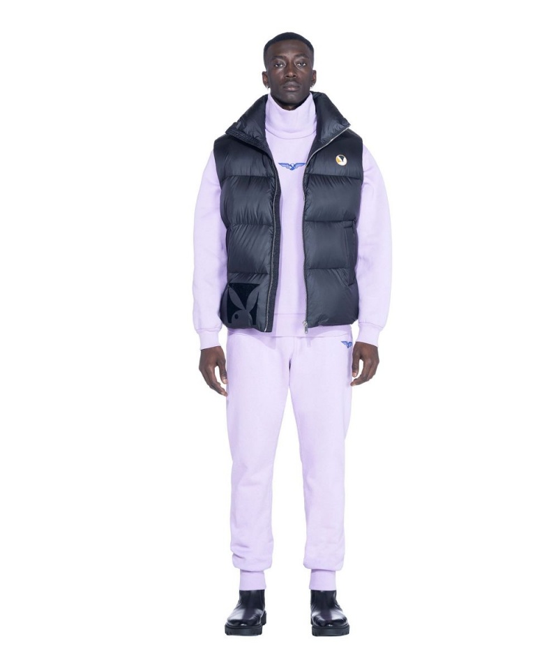 Pánské Bundy Playboy N950PB Puffer Vest Černé | PLBY-593069