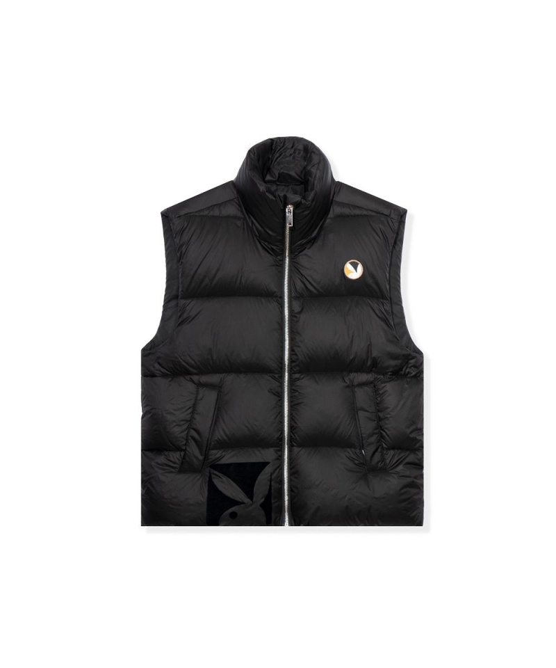 Pánské Bundy Playboy N950PB Puffer Vest Černé | PLBY-593069