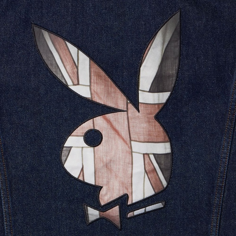 Pánské Bundy Playboy x John Richmond Denim Tmavě Blankyt | PLBY-593101