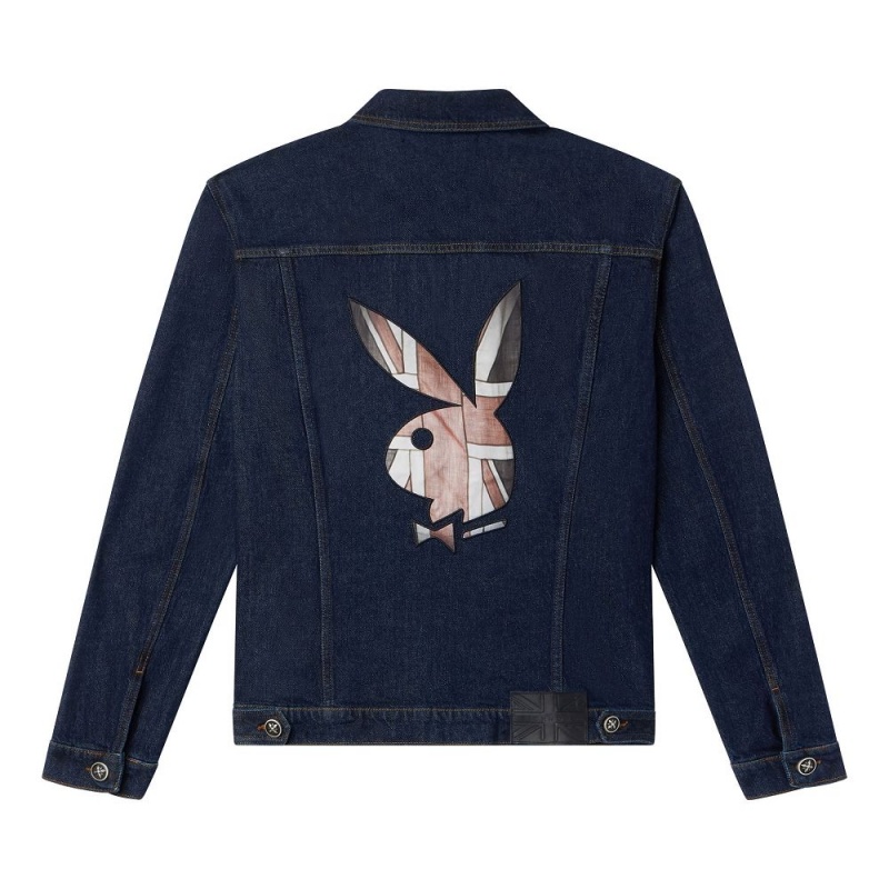 Pánské Bundy Playboy x John Richmond Denim Tmavě Blankyt | PLBY-593101