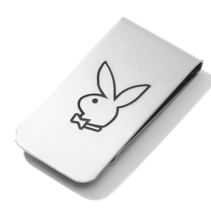 Pánské Doplňky Playboy Rabbit Head Money Clip Stříbrné | PLBY-592929