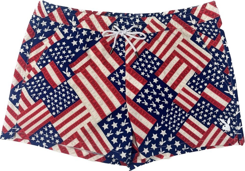 Pánské Kalhoty Jogger Playboy Fourth of July Swim Trunk | PLBY-592956