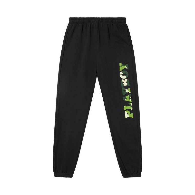 Pánské Kalhoty Jogger Playboy Hare Camo Zelene Maskáčové | PLBY-592990