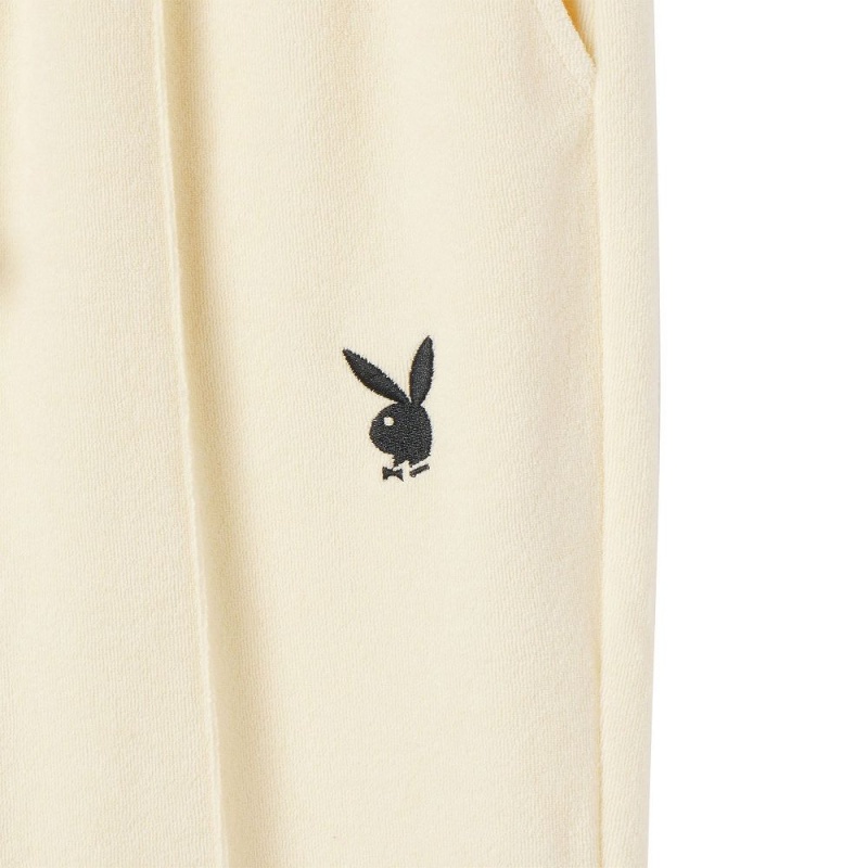 Pánské Kalhoty Jogger Playboy PLAY ALABASTER GLEAM CREAM | PLBY-592989