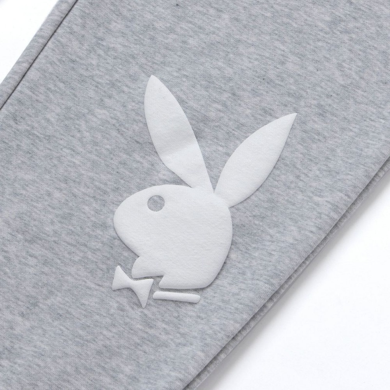 Pánské Kalhoty Jogger Playboy x HUF Rabbit Head Šedé | PLBY-592981