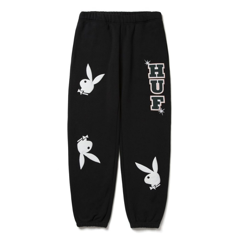 Pánské Kalhoty Jogger Playboy x HUF Rabbit Head Šedé | PLBY-592981