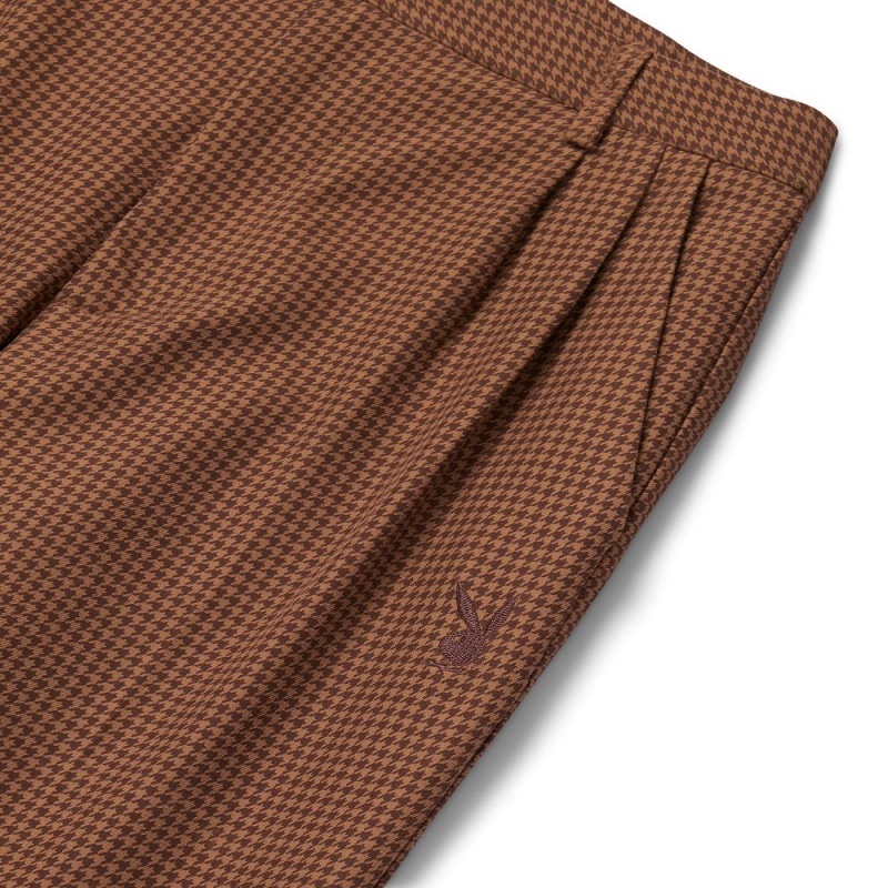 Pánské Kalhoty Playboy Houndstooth Trouser Hnědé | PLBY-593003