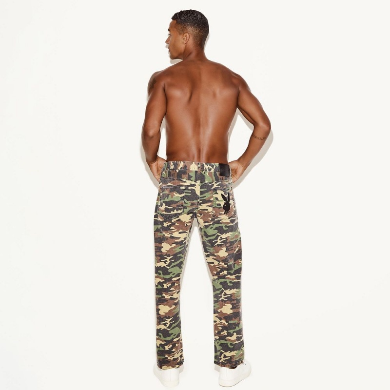 Pánské Kalhoty Playboy The Rovný Leg Jean Camo Maskáčové | PLBY-592999