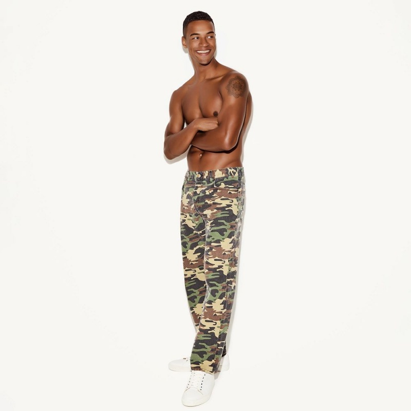 Pánské Kalhoty Playboy The Rovný Leg Jean Camo Maskáčové | PLBY-592999