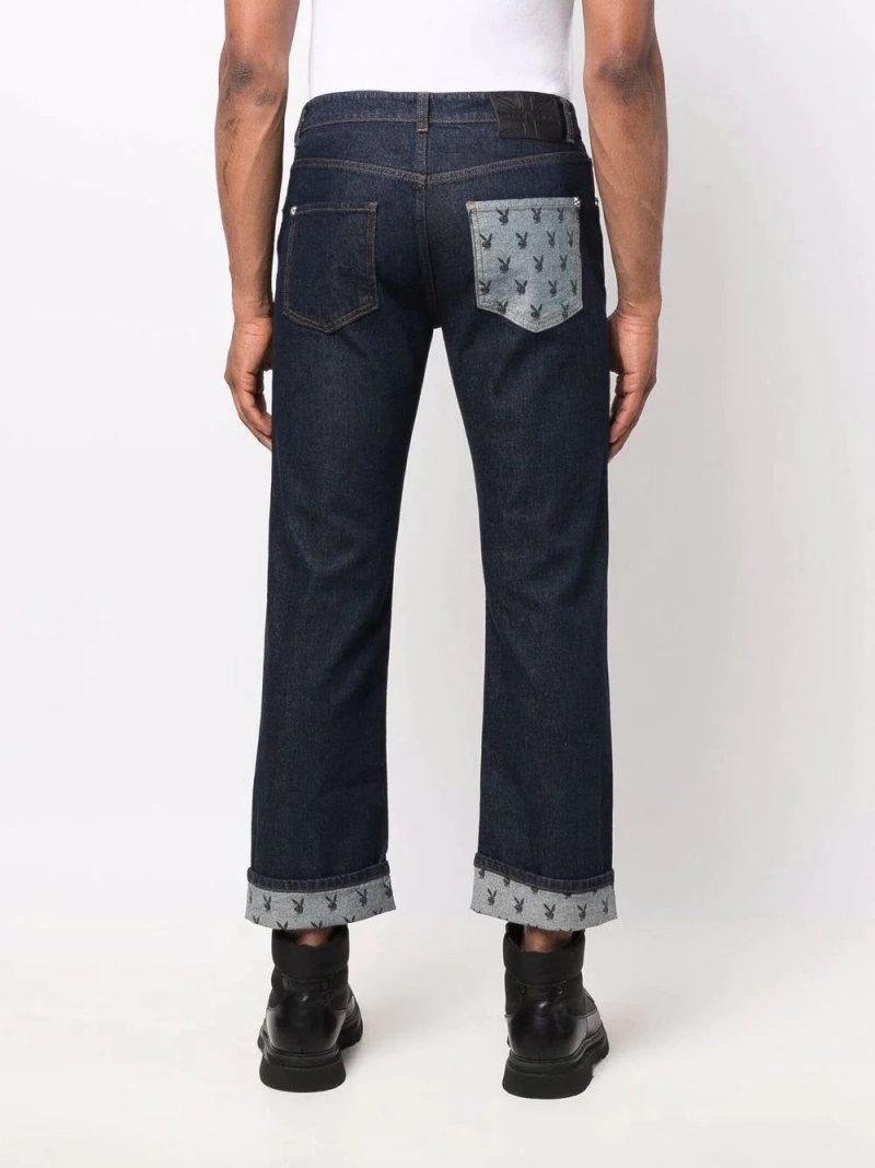 Pánské Kalhoty Playboy x John Richmond Denim Tmavě Blankyt | PLBY-592992