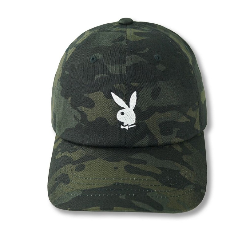 Pánské Klobouky Playboy Adjustable Rabbit Head Logo Camo Černé | PLBY-592931