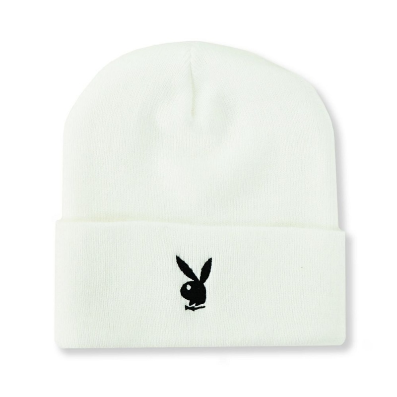 Pánské Klobouky Playboy Rabbit Head Cuffed Knit Beanie Černé | PLBY-592939