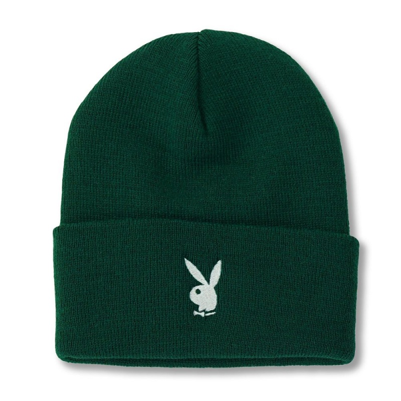 Pánské Klobouky Playboy Rabbit Head Cuffed Knit Beanie Černé | PLBY-592939