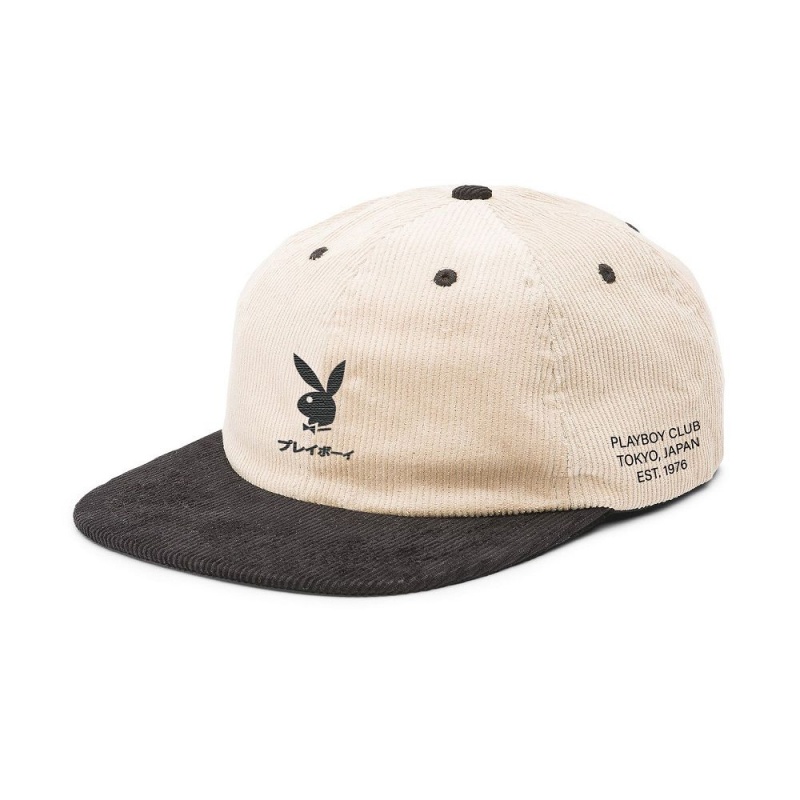 Pánské Klobouky Playboy Tokyo Club Khaki Bill Strapback Hnědožlutý Černé | PLBY-592933